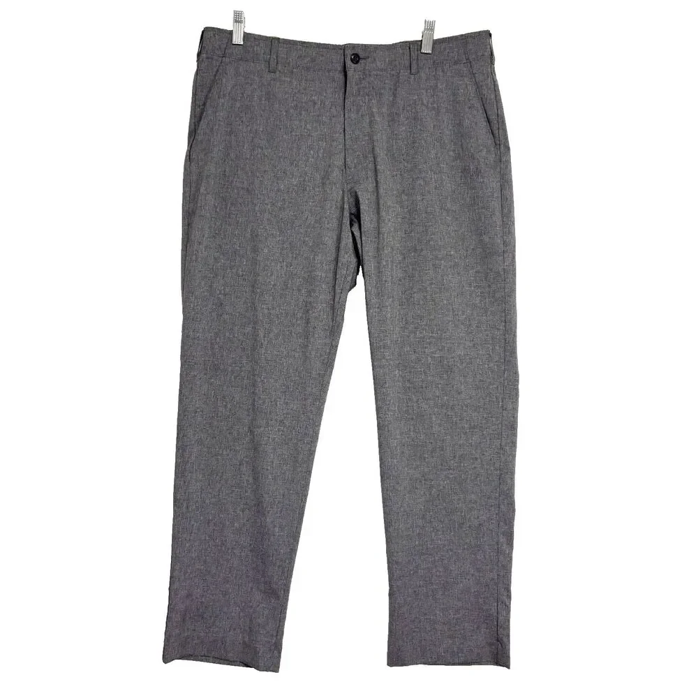 Ben‎ Hogan Men's Golf Pants 36x30 Gray Stretch Flat Front Flex Waistband Office